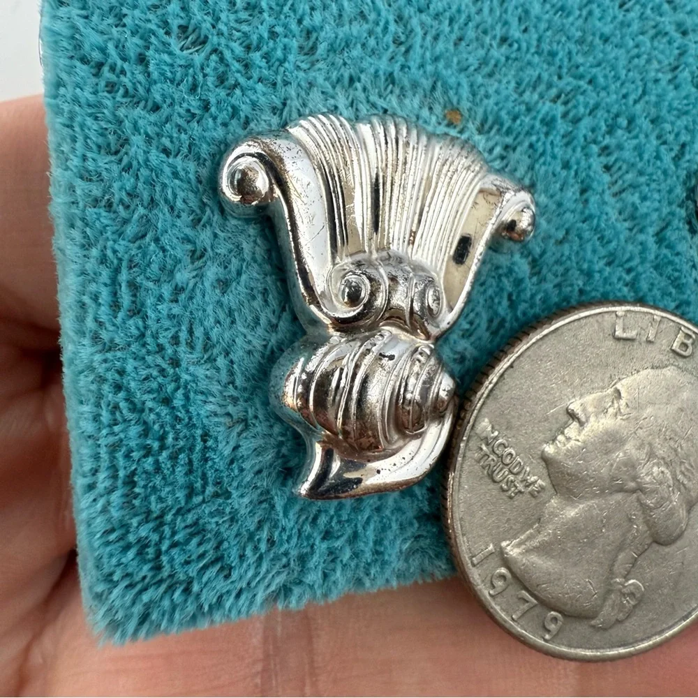 Vintage Wallace Romance of the Sea Sterling Art Nouveau Scroll Silver Cufflinks